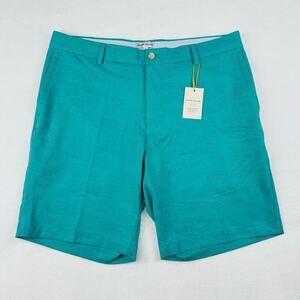 Peter Millar Crown Sport Mens 35 Green Fishing Boat Quick Dry Hybrid Golf Shorts